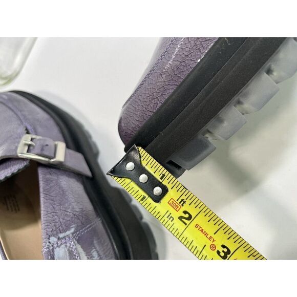 Free People Womens Purple Gray Loafer Lug Sole Patent Leather Shoes 40 EU 10 US - Picture 5 of 16